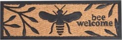 Paillasson Abeilles En Caoutchouc De Noix De Coco - 75 Cm X 24,8 Cm - Paillasson - Tapis - Antidérapant - Pour Intérieur Et Extérieur - Cadeau - Cadeau - Cadeau - Nouvel An - Noël - Anniversaire
