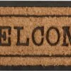Paillasson "Welcome" Caoutchouc/ Kokos 75 Cm X 25 Cm - Paillasson Bienvenue - Paillasson - Tapis - Pour Usage Intérieur Et Extérieur - Cadeau - Présent - Cadeau - Nouvel An - Noël - Anniversaire