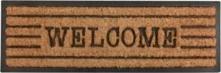 Paillasson "Welcome" Caoutchouc/ Kokos 75 Cm X 25 Cm - Paillasson Bienvenue - Paillasson - Tapis - Pour Usage Intérieur Et Extérieur - Cadeau - Présent - Cadeau - Nouvel An - Noël - Anniversaire