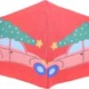 Masque Facial Lavable - Ajustable - 100% Katoen - Rouge - Voiture - Sapin De Noël