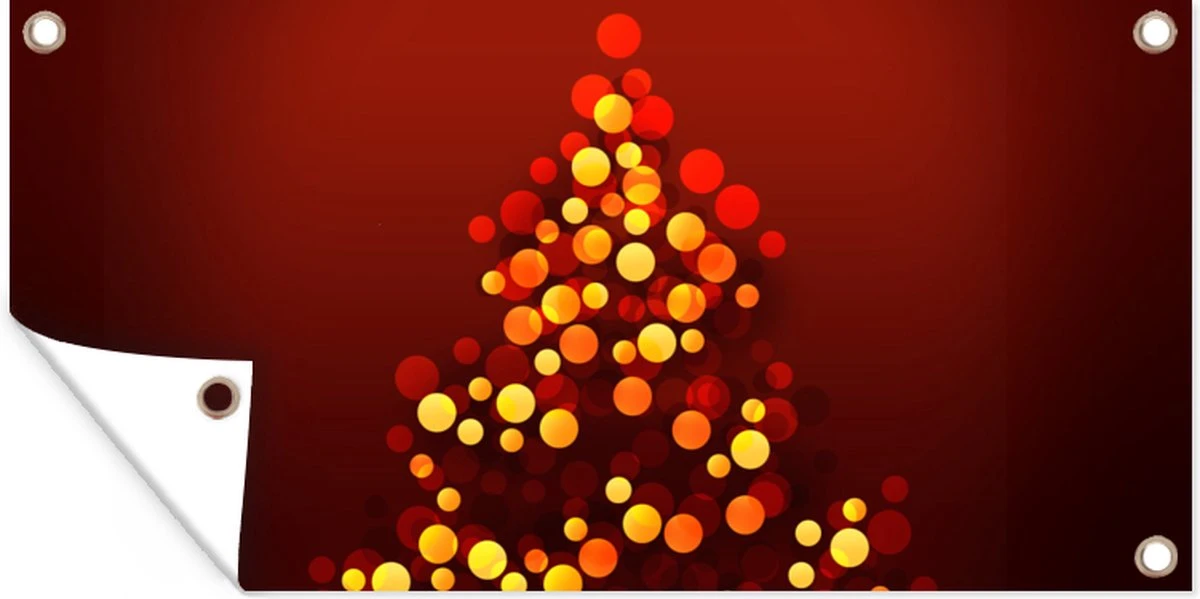 Affiche De Jardin Arbre De Noël Abstrait Fait De Lumières - 80x40 Cm 4 Affiche De Jardin Arbre De Noël Abstrait Fait De Lumières - 80x40 Cm – Image 2