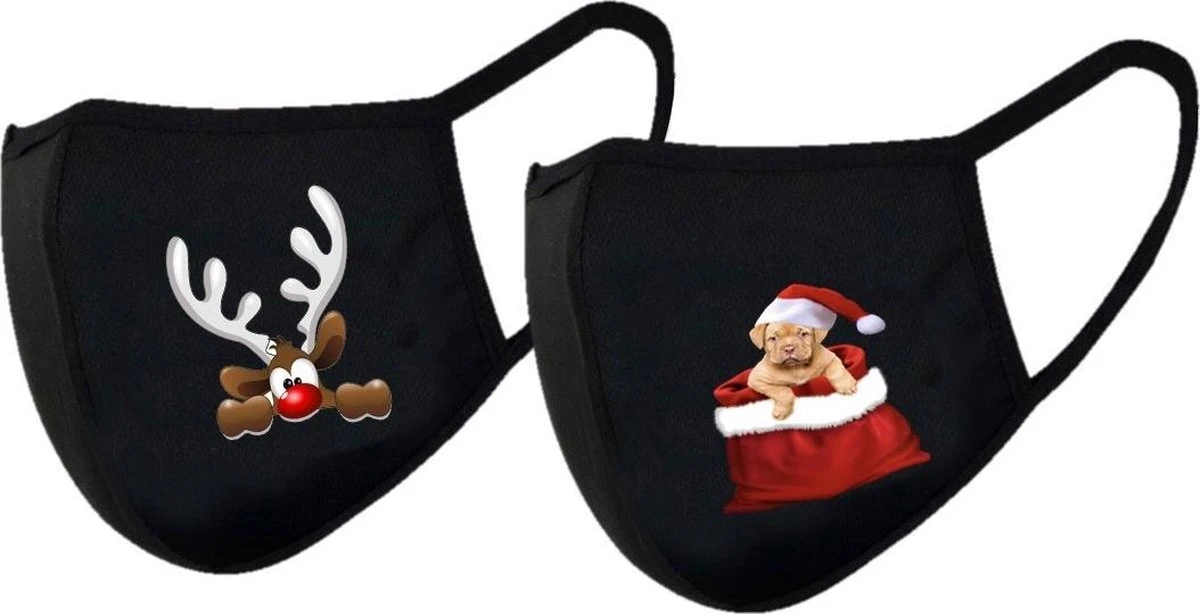 Lot De 2 Masques Buccaux Lavables Avec Impression De NOËL Avec Tissu 3D Anti-goutte Et Ouverture Pour Filtre Unisexe 4 Lot De 2 Masques Buccaux Lavables Avec Impression De NOËL Avec Tissu 3D Anti-goutte Et Ouverture Pour Filtre Unisexe – Image 2