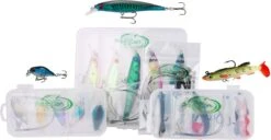 Coffret Cadeau De Leurres - Cadeau De Noël Pour Les Pêcheurs - Avec Des Chevilles , Des Leurres Souples Et Des Bas De Ligne En Acier - Cadeau La Pêche Pour Les Pêcheurs De Carnassiers