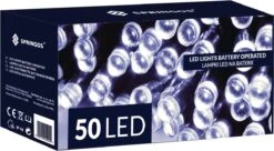 Lumières De Éclairage De Noël Springos | 5.5m | Batterie | 50 LED | Blanc Froid -Jingle Bells Boutique 1200x662 2