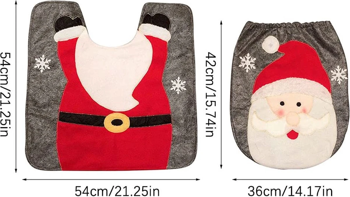 Flightmode - Décoration De Noël Rayinblue Pour Siège De Toilette, Couvercle De Couvercle De Toilette Et Tapis De Toilette, Décor De Père Noël 5 Flightmode - Décoration De Noël Rayinblue Pour Siège De Toilette, Couvercle De Couvercle De Toilette Et Tapis De Toilette, Décor De Père Noël – Image 3