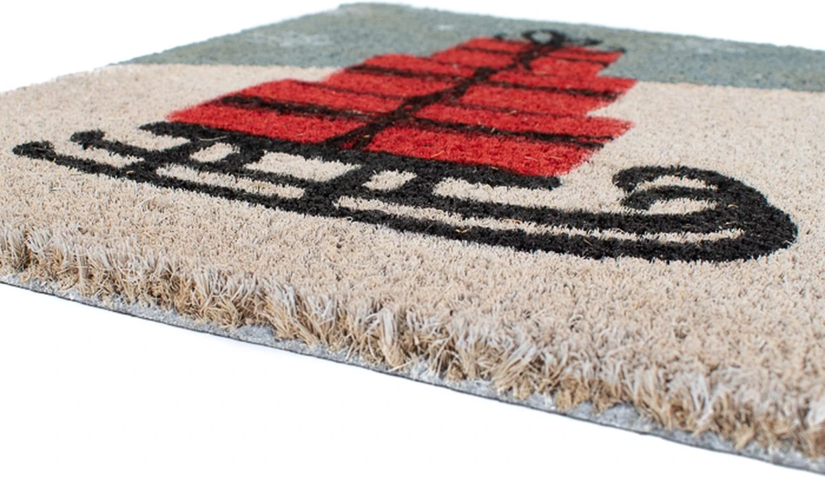 Paillasson - Paillasson - Tapis De Noël - Noël Avec Traîneau Point De Livraison - 60cm X 40cm X 1.5cm (LxlxH) - Rouge, Blanc Et Noir 4 Paillasson - Paillasson - Tapis De Noël - Noël Avec Traîneau Point De Livraison - 60cm X 40cm X 1.5cm (LxlxH) - Rouge, Blanc Et Noir – Image 2