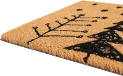 Paillasson - Paillasson - Tapis De Noël - 60cm X 40cm X 1.5cm (LxlxH) - Marron Avec Des Sapins De Noël Et Des étoiles -Jingle Bells Boutique 1200x745