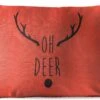 Coussins D'extérieur - Jardin - Citation De Noël Oh Cerf Sur Fond Rouge - 60x40 Cm -Jingle Bells Boutique 1200x746 13