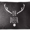 Coussins D'extérieur - Jardin - Citation De Noël Oh Cerf Fond Noir - 50x30 Cm