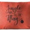 Coussins D'extérieur - Jardin - Citation De Noël Jingle Tout Le Chemin Avec Un Fond Rouge - 50x30 Cm