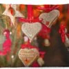 Coussins D'extérieur - Jardin - La Décoration Des Coeurs Suspendus Sur Le Marché De Trente à Noël - 50x30 Cm