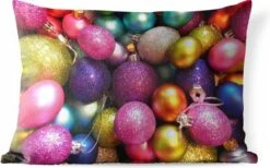 Coussins D'extérieur - Jardin - Gros Plan De Boules De Noël Colorées - 60x40 Cm
