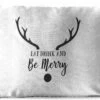 Coussins D'extérieur - Jardin - Citation Mangez, Buvez Et Soyez Joyeux Décoration Murale Noël Blanc - 50x30 Cm -Jingle Bells Boutique 1200x747 47