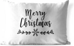 Coussins D'extérieur - Jardin - Citation De Noël Joyeux Noël Sur Fond Blanc - 60x40 Cm
