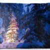 Coussins D'extérieur - Jardin - Un Sapin De Noël Dans La Forêt Enneigée - 50x30 Cm -Jingle Bells Boutique 1200x747 59