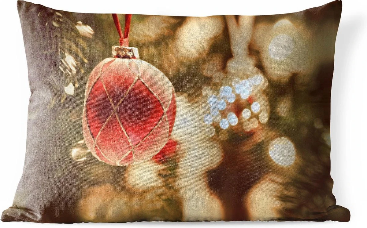 Coussins D'extérieur - Jardin - Gros Plan De Décorations De Noël Près D'un Sapin - 60x40 Cm 3 Coussins D'extérieur - Jardin - Gros Plan De Décorations De Noël Près D'un Sapin - 60x40 Cm