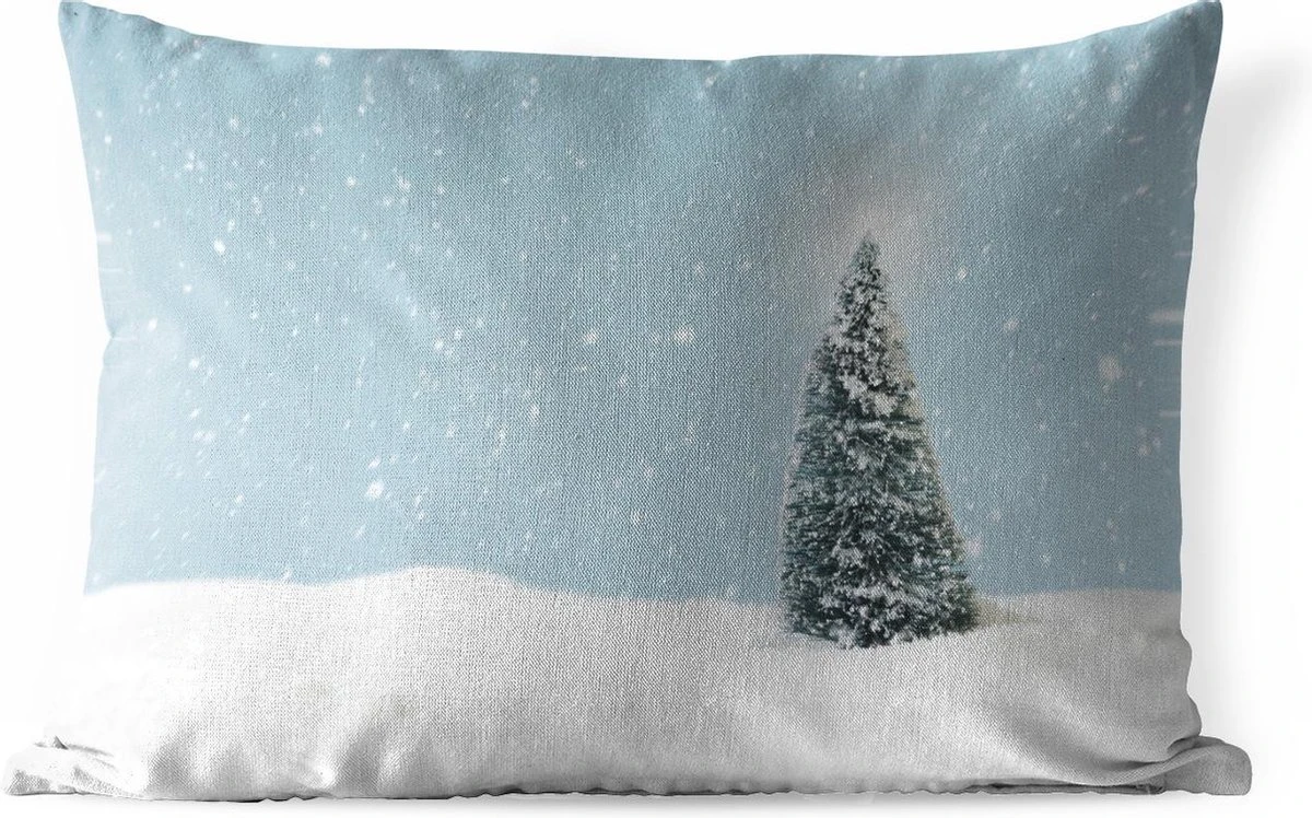 Coussins D'extérieur - Jardin - Un Sapin De Noël Dans Un Paysage Enneigé Et Un Ciel Bleu - 50x30 Cm 3 Coussins D'extérieur - Jardin - Un Sapin De Noël Dans Un Paysage Enneigé Et Un Ciel Bleu - 50x30 Cm