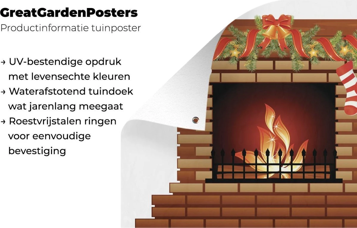Une Illustration D'une Cheminée Avec Affiche De Jardin Décoration De Noël 40x30 Cm - Petit - Toile De Jardin / Toile D'extérieur / Peintures Pour L'extérieur (décoration De Jardin) 7 Une Illustration D'une Cheminée Avec Affiche De Jardin Décoration De Noël 40x30 Cm - Petit - Toile De Jardin / Toile D'extérieur / Peintures Pour L'extérieur (décoration De Jardin) – Image 5