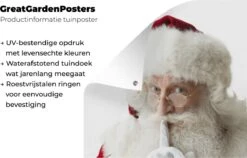 Affiche De Jardin Père Noël Avec Son Doigt Sur Sa Bouche 60x90 Cm - Toile De Jardin / Toile D'extérieur / Peintures Pour L'extérieur (décoration De Jardin) -Jingle Bells Boutique 1200x768 1
