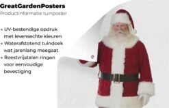 L'emblématique Père Noël Sonne Sa Cloche Sur Fond Blanc Affiche De Jardin 60x90 Cm - Toile De Jardin / Toile D'extérieur / Peintures D'extérieur (décoration De Jardin) -Jingle Bells Boutique 1200x768 2