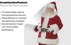 Affiche De Jardin Père Noël Avec Ses Mains Sur Le Ventre 60x90 Cm - Toile De Jardin / Toile D'extérieur / Peintures Pour L'extérieur (décoration De Jardin) -Jingle Bells Boutique 1200x768