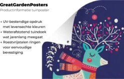 Illustration De Noël D'un Renne Avec Un Foulard Affiche De Jardin Toile En Vrac 80x120 Cm - Toile De Jardin / Toile D'extérieur / Peintures D'extérieur (décoration De Jardin) -Jingle Bells Boutique 1200x772 1