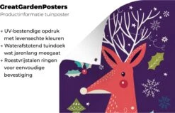 Illustration De Noël D'un Renne Orange Avec La Citation Affiche De Jardin Joyeux Noël En Vrac 80x120 Cm - Toile De Jardin / Toile D'extérieur / Peintures Pour L'extérieur (décoration De Jardin) -Jingle Bells Boutique 1200x772 24