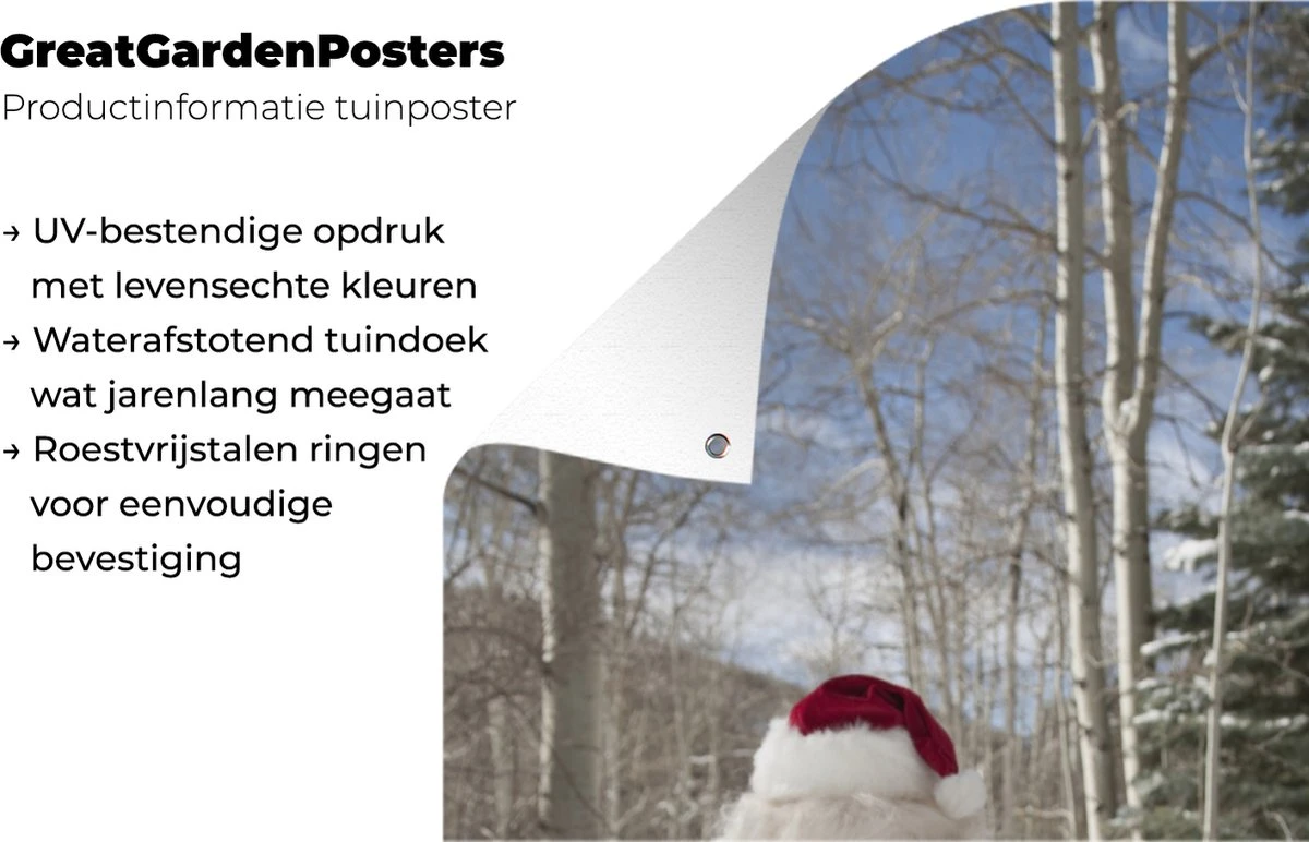 Affiche De Clôture Le Père Noël Se Promène Dans Une Forêt Avec Un Sac Plein De Cadeaux De Noël - 100x200 Cm - Toile De Jardin 7 Affiche De Clôture Le Père Noël Se Promène Dans Une Forêt Avec Un Sac Plein De Cadeaux De Noël - 100x200 Cm - Toile De Jardin – Image 5