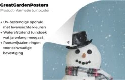 Un Joyeux Bonhomme De Neige à Noël Avec Un Poster De Jardin Sur Fond Bleu Clair 120x180 Cm - Toile De Jardin / Toile D'extérieur / Peintures D'extérieur (décoration De Jardin) XXL / Groot Format! -Jingle Bells Boutique 1200x772 33