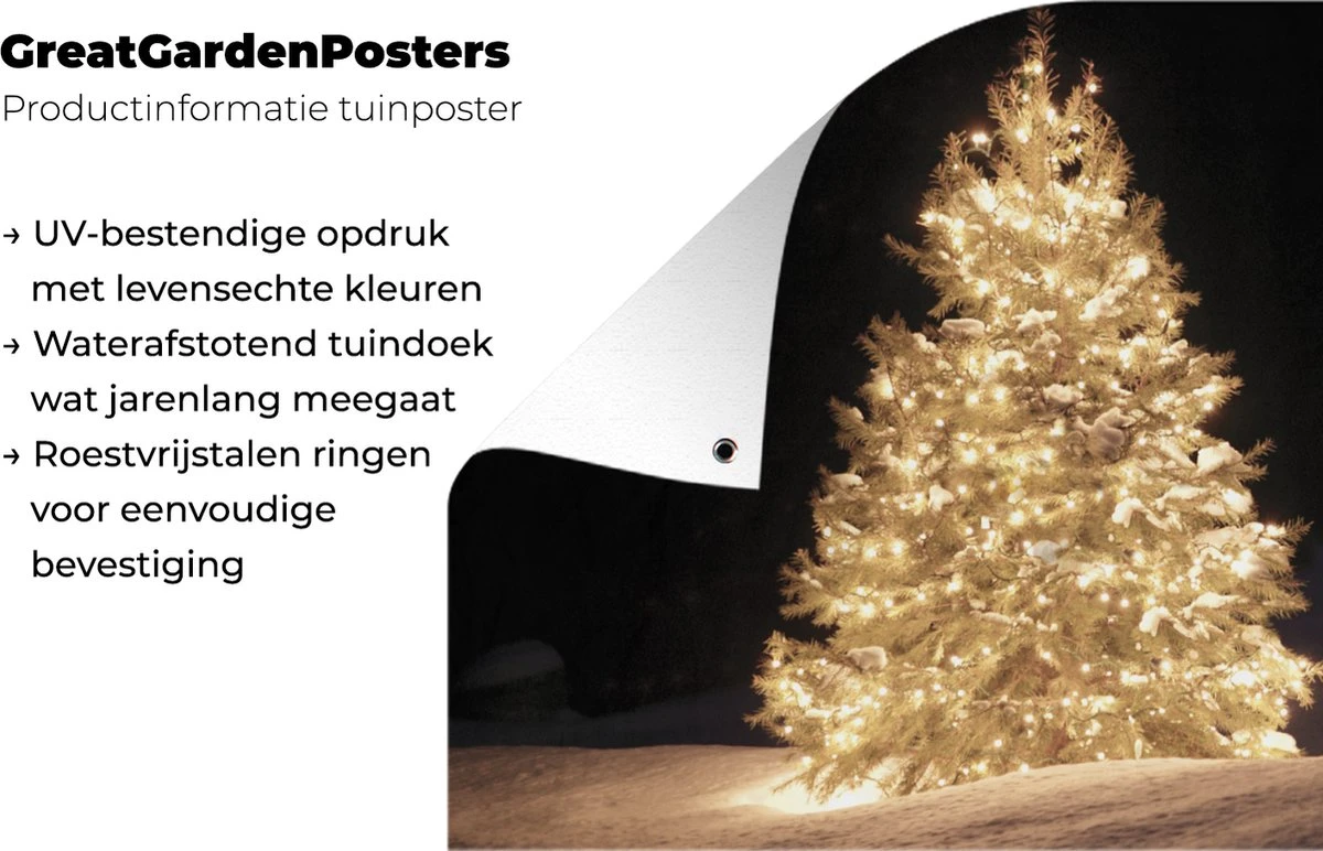 Affiche De Jardin Un Sapin De Noël Illuminé La Nuit - 60x30 Cm 8 Affiche De Jardin Un Sapin De Noël Illuminé La Nuit - 60x30 Cm – Image 6