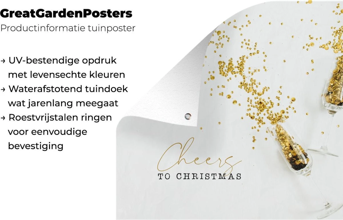 Posters De Jardin Hiver - Noël - Or - 50x50 Cm - Toile De Jardin - Affiche Extérieure 8 Posters De Jardin Hiver - Noël - Or - 50x50 Cm - Toile De Jardin - Affiche Extérieure – Image 6