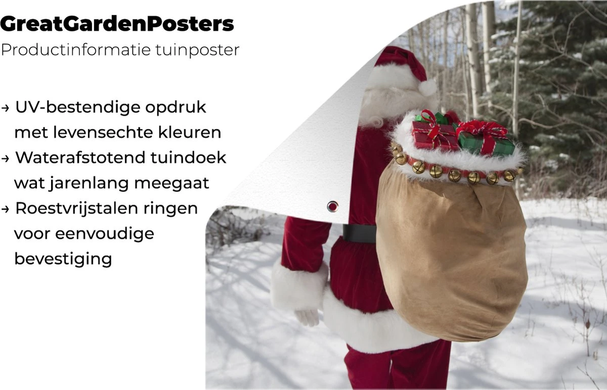 Affiche De Jardin Le Père Noël Se Promène Dans Une Forêt Avec Un Sac Plein De Cadeaux De Noël - 200x200 Cm - Toile De Jardin 7 Affiche De Jardin Le Père Noël Se Promène Dans Une Forêt Avec Un Sac Plein De Cadeaux De Noël - 200x200 Cm - Toile De Jardin – Image 5