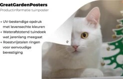 Décoration De Jardin Chat Witte Allongé à Côté D'un Sapin De Noël En Papier - 60x40 Cm - Poster Jardin - Toile Jardin - Poster Extérieur -Jingle Bells Boutique 1200x772 71