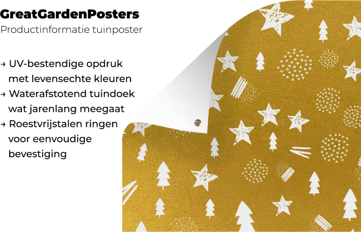 Décoration Murale Extérieure Noël - Fête - Goud - 80x160 Cm - Toile De Jardin - Poster Extérieur 7 Décoration Murale Extérieure Noël - Fête - Goud - 80x160 Cm - Toile De Jardin - Poster Extérieur – Image 5