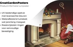 Une Illustration Du Père Noël à Sa Cheminée Affiche De Jardin 80x60 Cm - Toile De Jardin / Toile D'extérieur / Peintures D'extérieur (décoration De Jardin) -Jingle Bells Boutique 1200x772 82