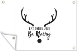 Quote Eat Drink And Be Merry Décoration Murale Noël Blanc 60x40 Cm -Jingle Bells Boutique 1200x792 2