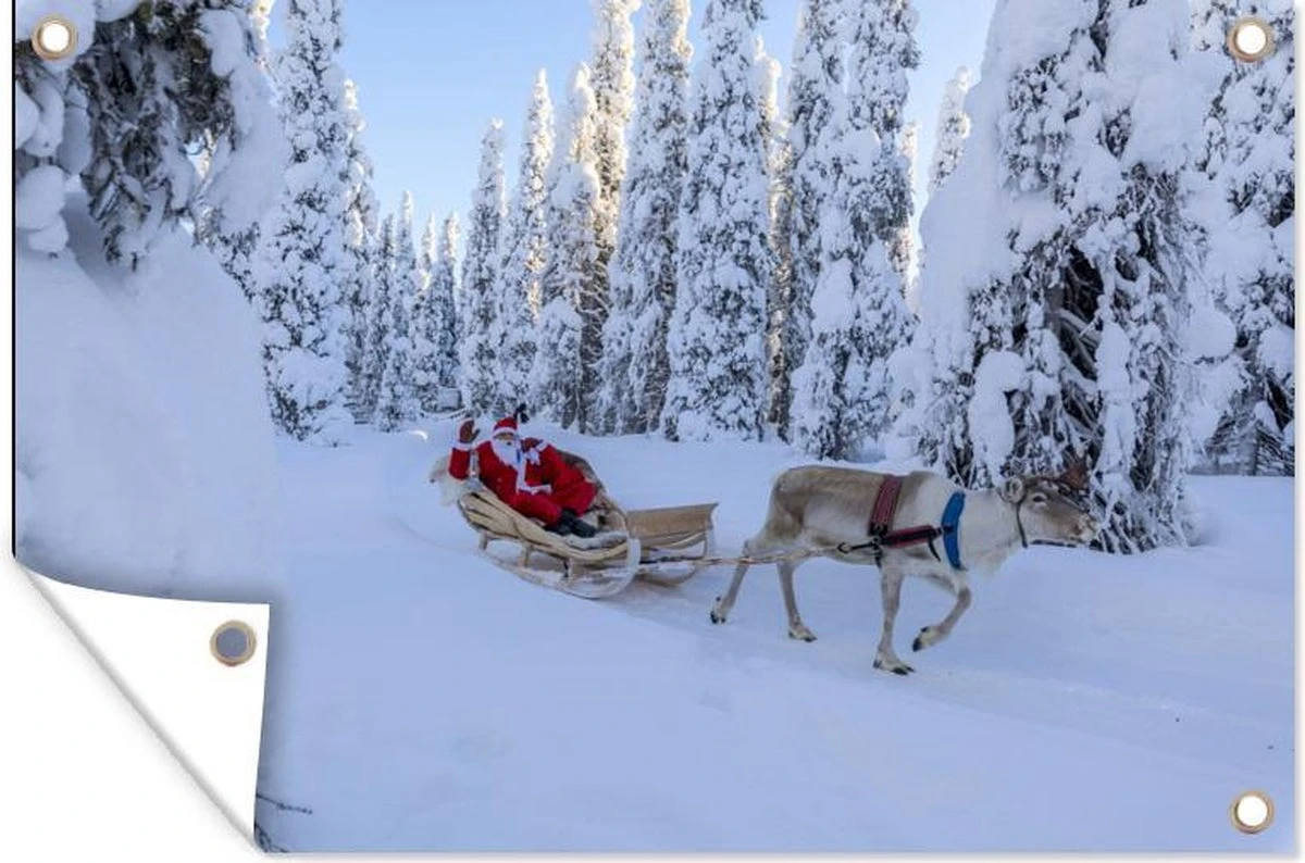 Affiche De Jardin Père Noël Sur Un Traîneau De Rennes 180x120 Cm - Toile De Jardin / Toile D'extérieur / Peintures D'extérieur (décoration De Jardin) XXL / Groot Format! 10 Affiche De Jardin Père Noël Sur Un Traîneau De Rennes 180x120 Cm - Toile De Jardin / Toile D'extérieur / Peintures D'extérieur (décoration De Jardin) XXL / Groot Format! – Image 8
