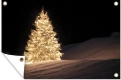 Affiche De Jardin Sapin De Noël Illuminé La Nuit 120x80 Cm - Toile De Jardin / Toile D'extérieur / Peintures D'extérieur (décoration De Jardin) -Jingle Bells Boutique 1200x795 1