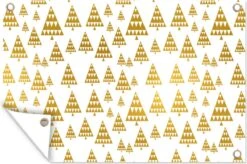 Affiche De Jardin - Toile De Jardin - Affiches Extérieures - Noël - Sapins De Sapins De Noël - Or - Motifs - Posters De Jardin Cm - Jardin