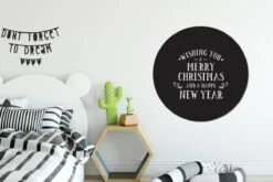 Citation De Noël Je Vous Souhaite Un Joyeux Noël Sur Fond Noir Sticker Papier Peint Cercle Mural - 100x100 Cm - Peinture Ronde - Cercle Papier Peint - Cercle Mural - Cercle Vivant - Autocollant & Découpe Ronde -Jingle Bells Boutique 1200x800 101
