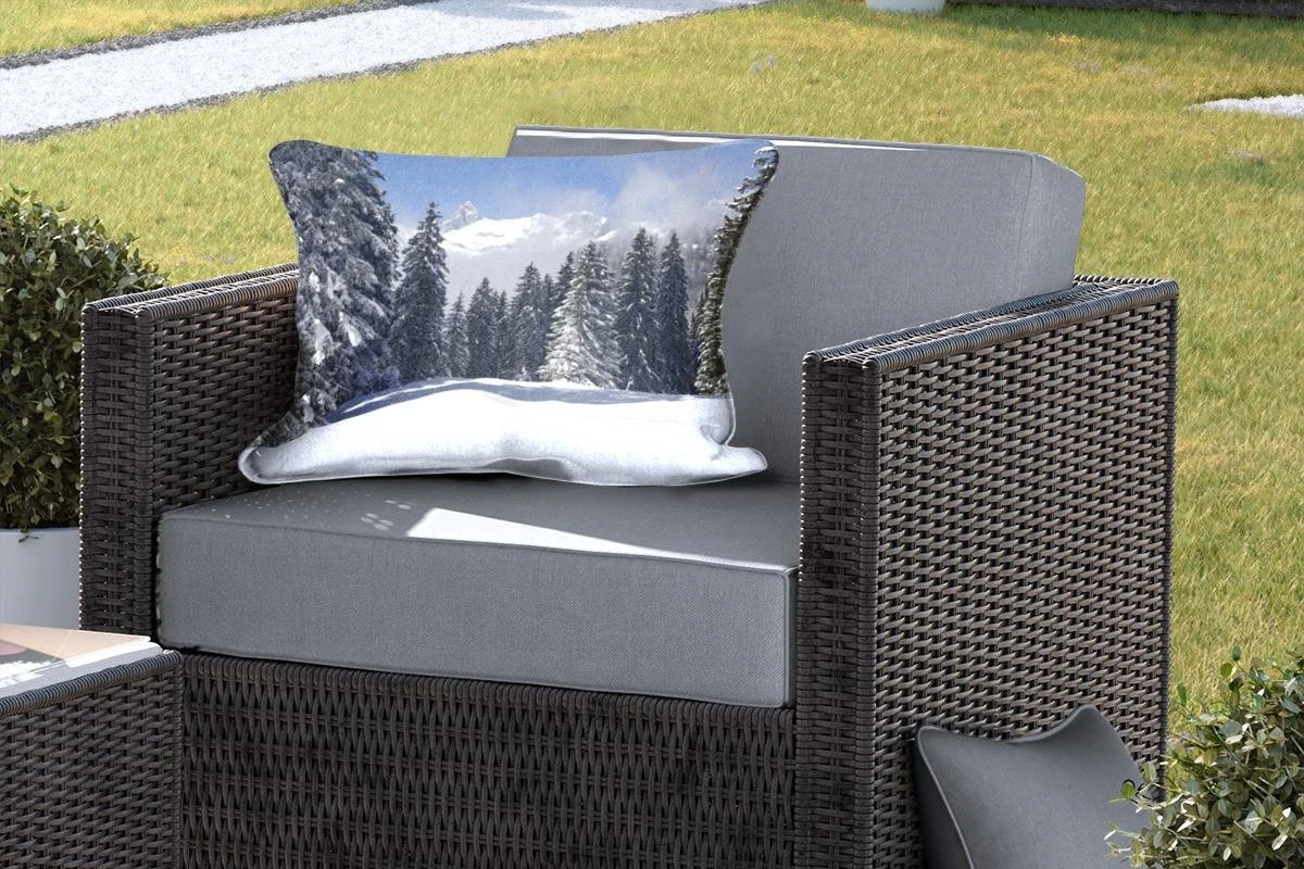 Coussins D'extérieur - Jardin - Les Sapins Enneigés Des Montagnes Créent Une Ambiance De Noël - 60x40 Cm 7 Coussins D'extérieur - Jardin - Les Sapins Enneigés Des Montagnes Créent Une Ambiance De Noël - 60x40 Cm – Image 5