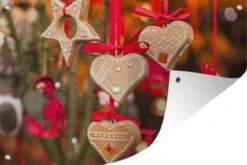 La Décoration Coeur Suspendu Sur Le Marché De Trent Pendant Noël Affiche De Jardin 90x60 Cm - Toile De Jardin / Toile D'extérieur / Peintures Pour L'extérieur (décoration De Jardin)