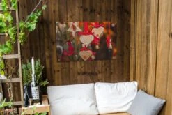 La Décoration Coeur Suspendu Sur Le Marché De Trent Pendant Noël Affiche De Jardin 90x60 Cm - Toile De Jardin / Toile D'extérieur / Peintures Pour L'extérieur (décoration De Jardin) -Jingle Bells Boutique 1200x800 1125