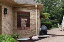 Chaton Touchant Affiche De Jardin De Boule De Noël Toile En Vrac 80x120 Cm - Toile De Jardin / Toile D'extérieur / Peintures Pour L'extérieur (décoration De Jardin) -Jingle Bells Boutique 1200x800 1195