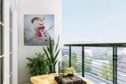 Posters De Posters De Jardin Un Bonhomme De Neige Avec Le Soleil Derrière Lui Crée Une Ambiance De Noël - 50x50 Cm - Toile Jardin - Poster Extérieur -Jingle Bells Boutique 1200x800 1197