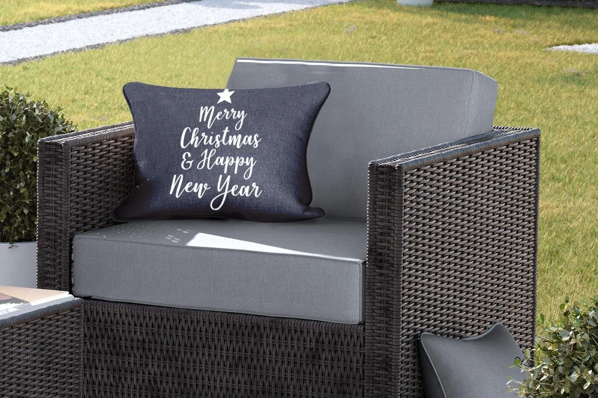 Coussins D' Extérieur - Jardin - Citation De Noël Joyeux Noël Et Happy Année Avec Un Fond Noir - 50x30 Cm 7 Coussins D' Extérieur - Jardin - Citation De Noël Joyeux Noël Et Happy Année Avec Un Fond Noir - 50x30 Cm – Image 5