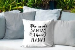 Coussins D'extérieur - Jardin - Citation De Noël Qui A Besoin Du Père Noël ? J'ai Nana! Sur Fond Blanc - 45x45 Cm -Jingle Bells Boutique 1200x800 1232