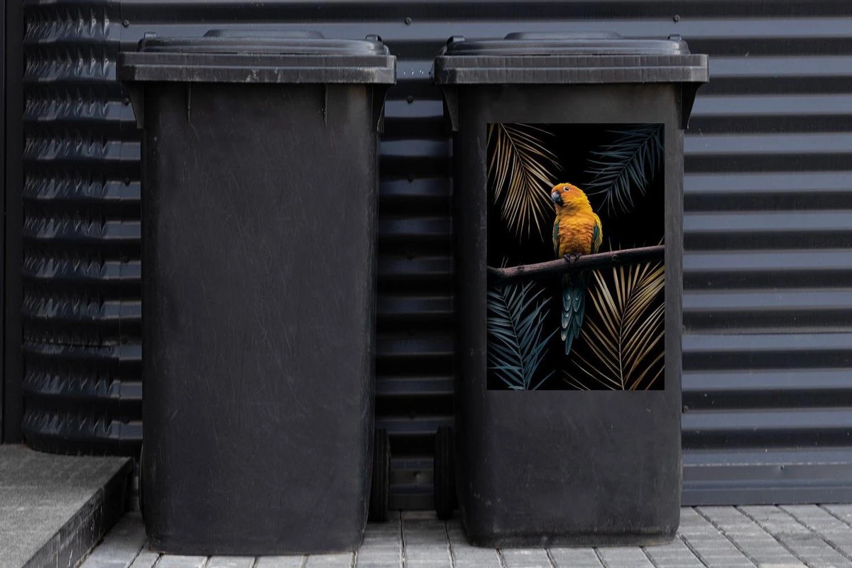 Sticker Conteneur Oiseaux Illustrations De Noël - Oiseau Multicolore Sur Fond Noir 4 Sticker Conteneur Oiseaux Illustrations De Noël - Oiseau Multicolore Sur Fond Noir – Image 2