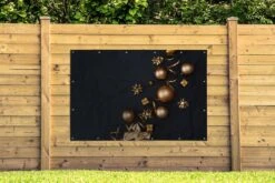 Décorations De Noël Dorées Sur Fond Noir Affiche De Jardin Toile En Vrac 180x120 Cm - Toile De Jardin / Toile D'extérieur / Peintures D'extérieur (décoration De Jardin) XXL / Groot Format! -Jingle Bells Boutique 1200x800 1242