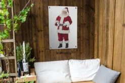 Affiche De Jardin Père Noël Avec Ses Mains Sur Le Ventre 60x90 Cm - Toile De Jardin / Toile D'extérieur / Peintures Pour L'extérieur (décoration De Jardin) -Jingle Bells Boutique 1200x800 1289